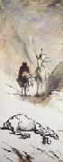 Don Quixote and the Dead Mule Honore  Daumier